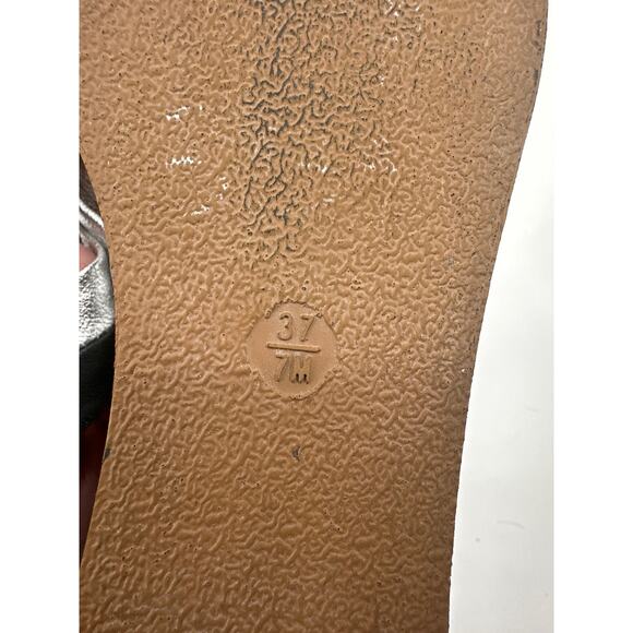 Dune London Women's Jannys Black Leather Sandal Flip Flop Size 37/ US 7 - Picture 6 of 6